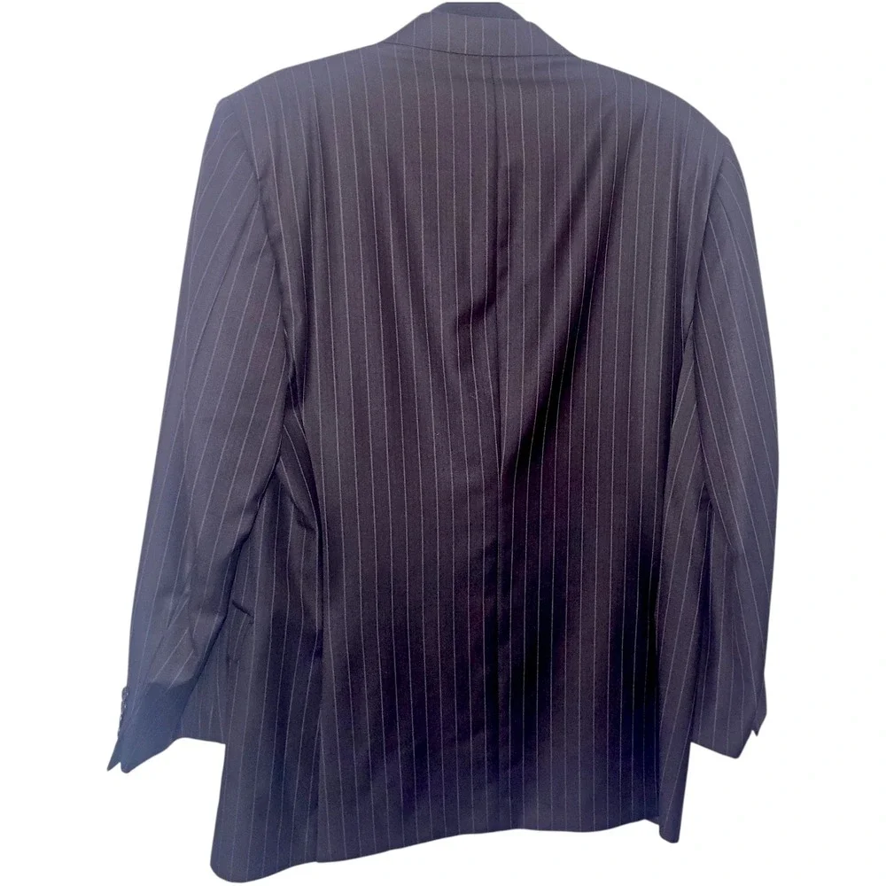 Hickey Freeman Nordstrom Custom 40R Charcoal Pin Worsted Wool Madison Blazer